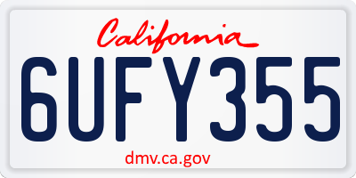 CA license plate 6UFY355