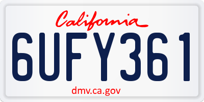 CA license plate 6UFY361