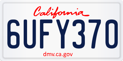 CA license plate 6UFY370