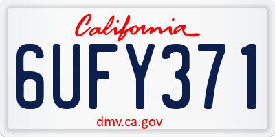 CA license plate 6UFY371