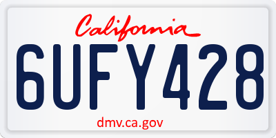 CA license plate 6UFY428