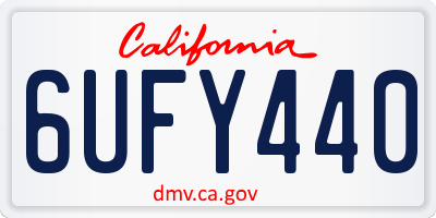 CA license plate 6UFY440