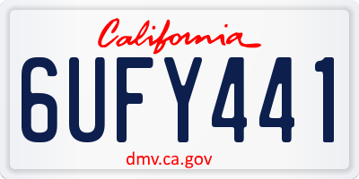 CA license plate 6UFY441
