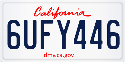 CA license plate 6UFY446