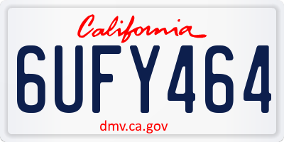 CA license plate 6UFY464