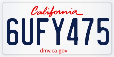 CA license plate 6UFY475