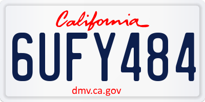 CA license plate 6UFY484