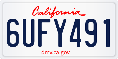 CA license plate 6UFY491