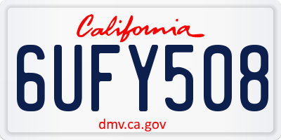 CA license plate 6UFY508