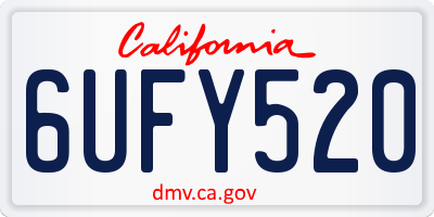 CA license plate 6UFY520