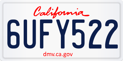 CA license plate 6UFY522