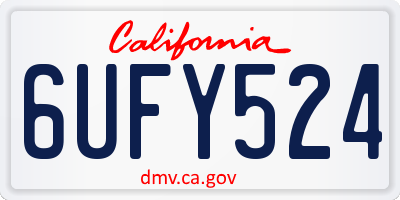 CA license plate 6UFY524
