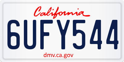 CA license plate 6UFY544
