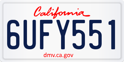 CA license plate 6UFY551