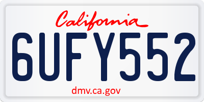 CA license plate 6UFY552