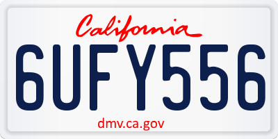 CA license plate 6UFY556