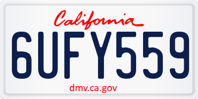CA license plate 6UFY559