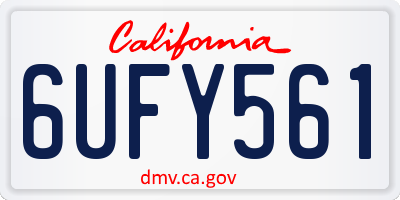 CA license plate 6UFY561