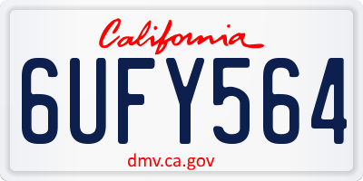 CA license plate 6UFY564