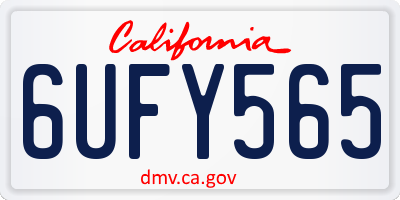 CA license plate 6UFY565
