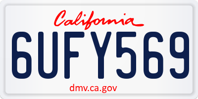 CA license plate 6UFY569