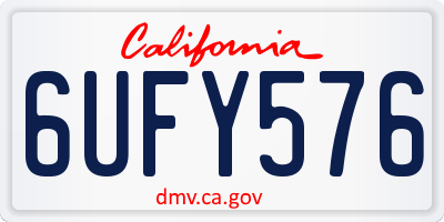 CA license plate 6UFY576