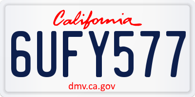 CA license plate 6UFY577