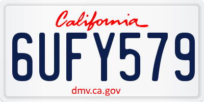 CA license plate 6UFY579