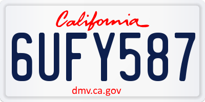 CA license plate 6UFY587