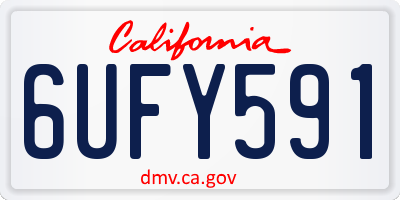 CA license plate 6UFY591