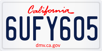 CA license plate 6UFY605