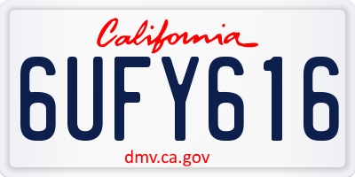 CA license plate 6UFY616