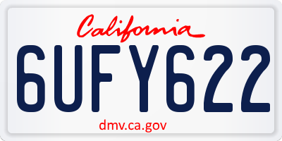 CA license plate 6UFY622