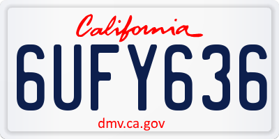 CA license plate 6UFY636