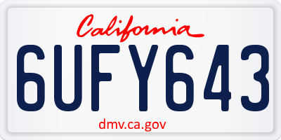 CA license plate 6UFY643
