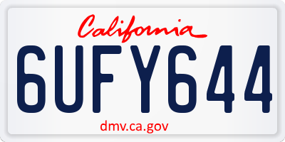 CA license plate 6UFY644