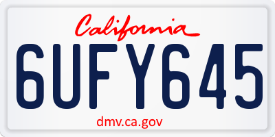 CA license plate 6UFY645