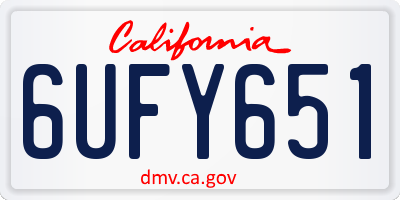 CA license plate 6UFY651