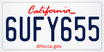 CA license plate 6UFY655