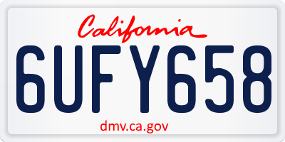 CA license plate 6UFY658