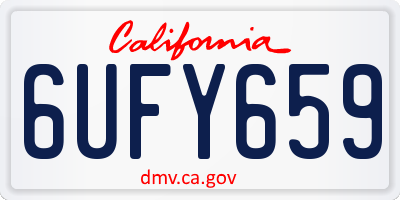 CA license plate 6UFY659