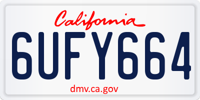 CA license plate 6UFY664