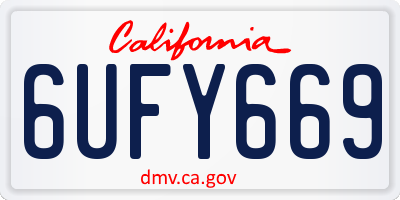 CA license plate 6UFY669