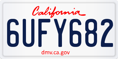 CA license plate 6UFY682