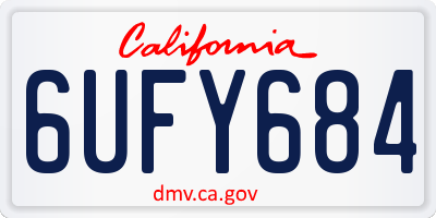 CA license plate 6UFY684