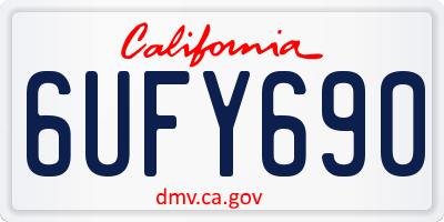 CA license plate 6UFY690
