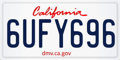 CA license plate 6UFY696