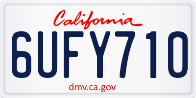 CA license plate 6UFY710