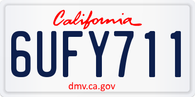 CA license plate 6UFY711