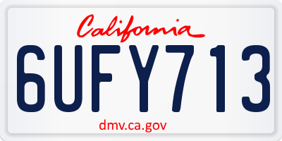 CA license plate 6UFY713